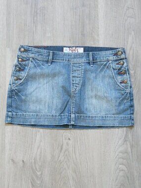 1921 Western Glove Works Japanese Ringspun Denim Jean Nautical Skirt - Size 28